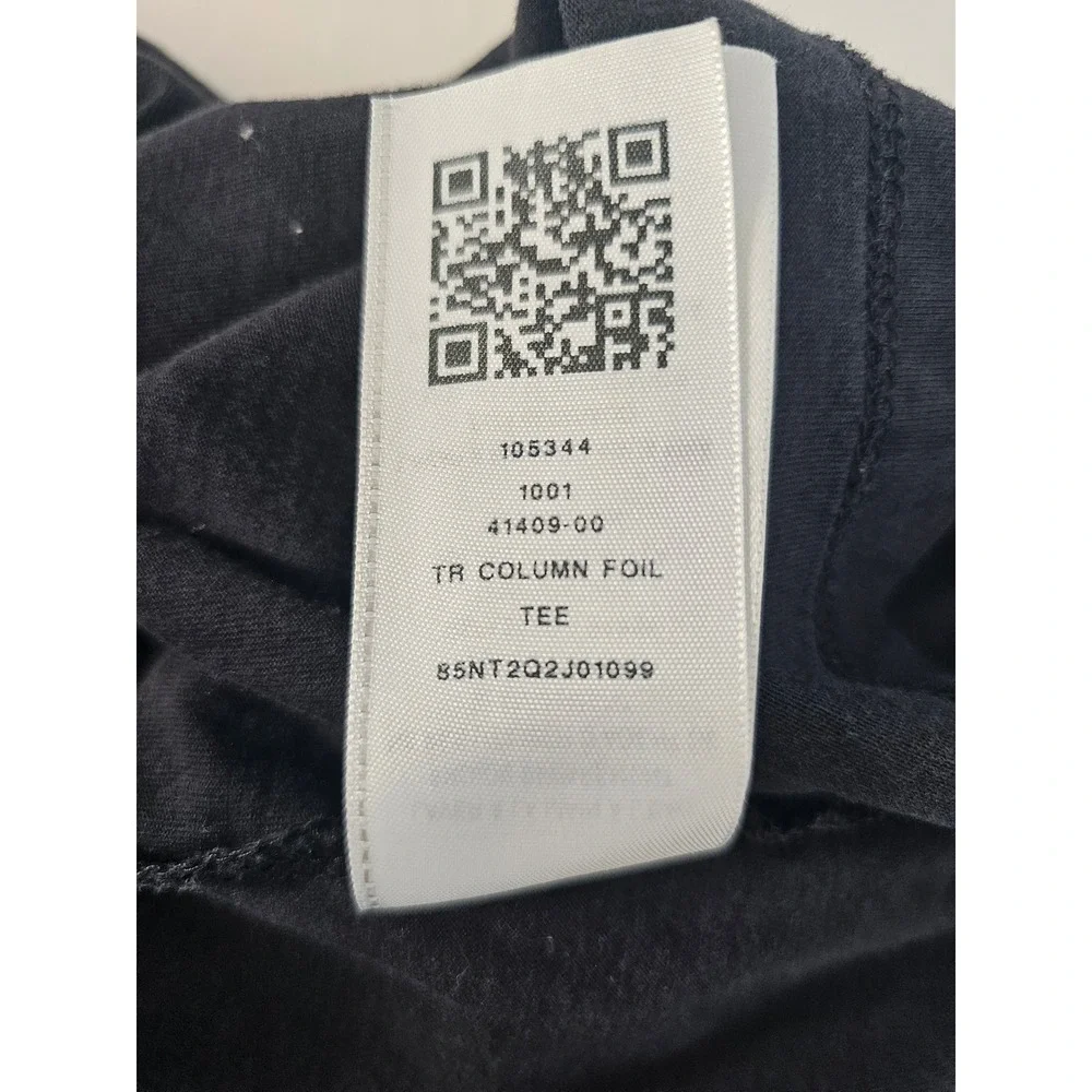 Streetwear True Religion Column Foil Tee Mens Large Black Silver Graphic T-Shirt